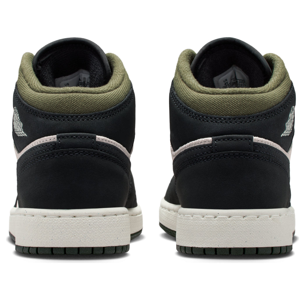 (GS) Air Jordan 1 Mid 'Off Noir Medium Olive' HV4399-102