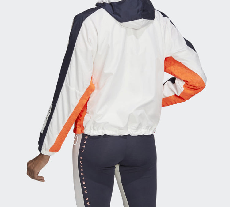 (WMNS) adidas Hooded Stitching Tatting Jacket White FI6732