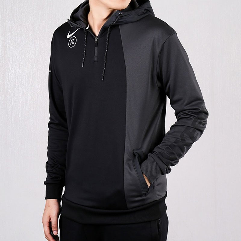 Nike Alphabet Logo Printing Zipper Reflective hooded Drawstring Black Gray Blackgray AT6098-060