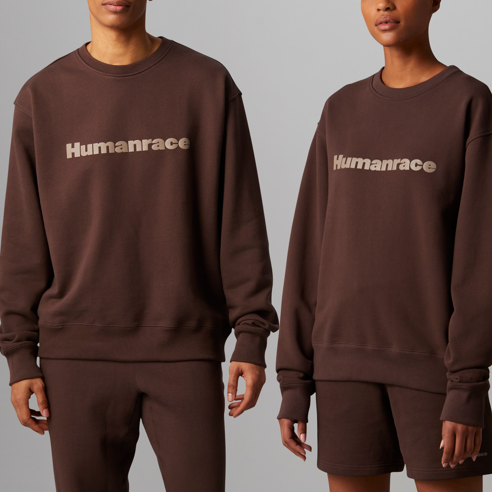 adidas x Pharrell Humanrace Logo Sweatshirt 'Brown' HI5541