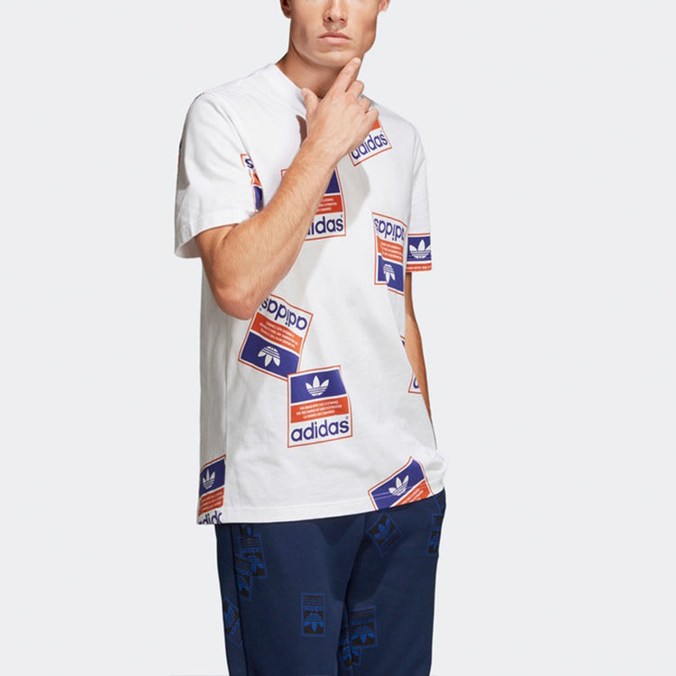 adidas originals Stckerbomb Tee Round Neck Short Sleeve White DX3649