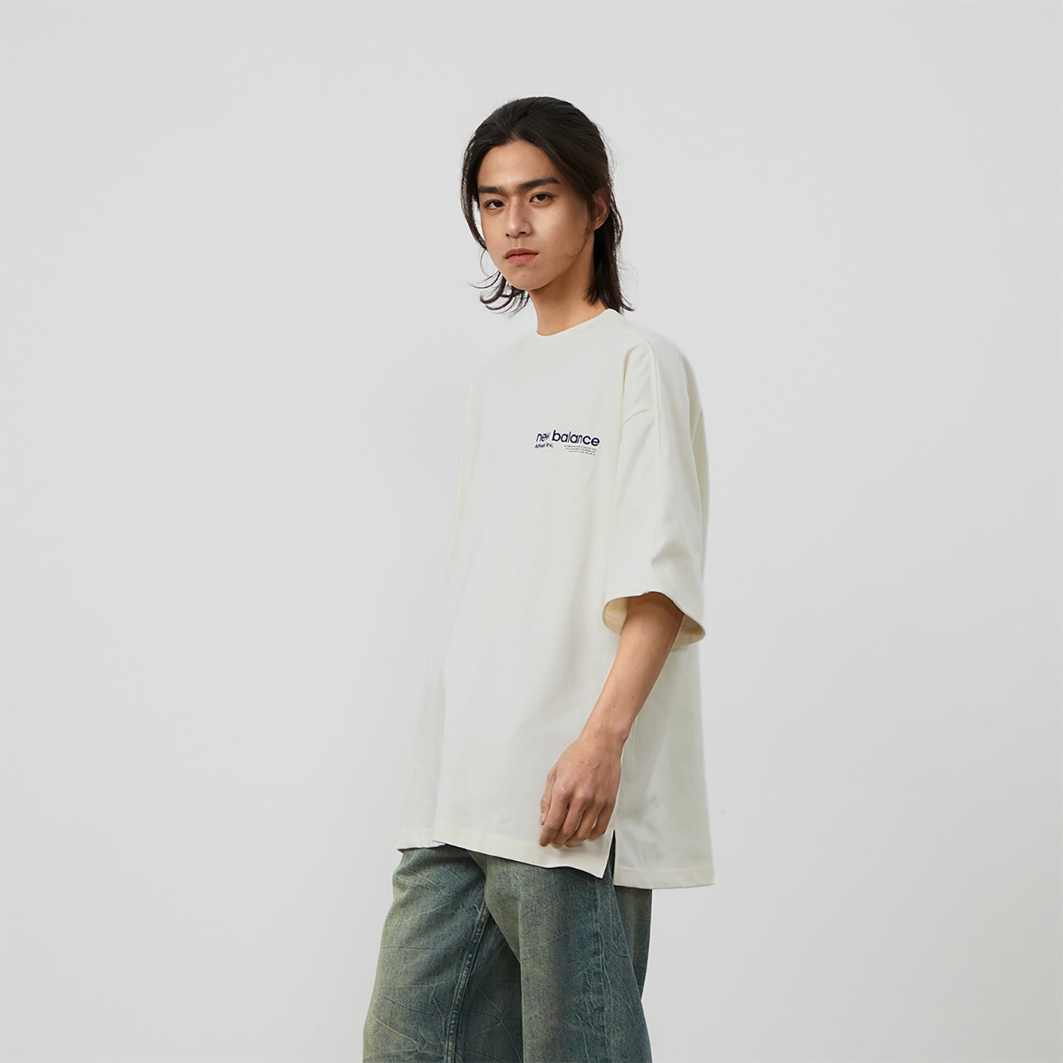 New Balance Wordmark Logo T-Shirt Asia Sizing 'White' AMT42301-CIC