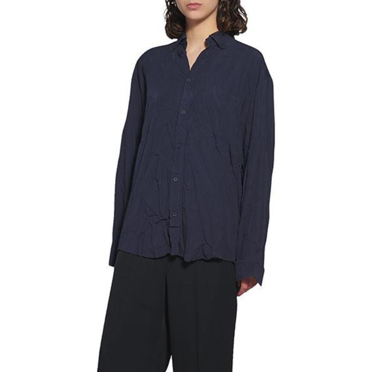 (WMNS) Balenciaga Long Sleeve Large Fit Shirt 'Blue' 658956TLM164100