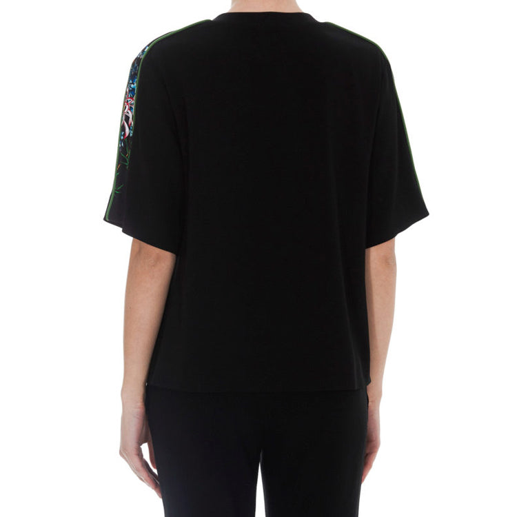 KENZO Flowers Tiger Head Embroidered Short Sleeve Black FA5-2TO176-5AC-59