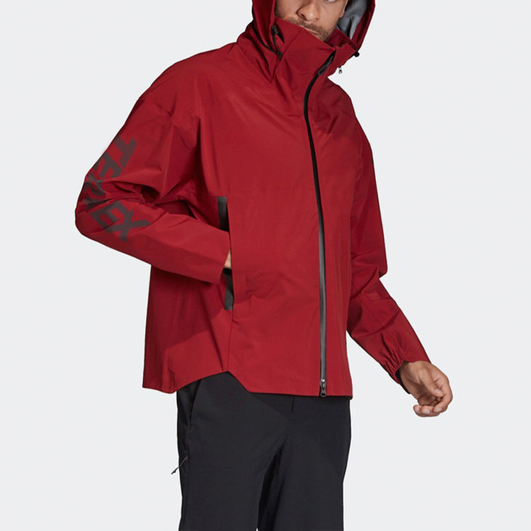 adidas Myshelter Jkt Outdoor waterproof Reflective Hooded Jacket Red FP8455