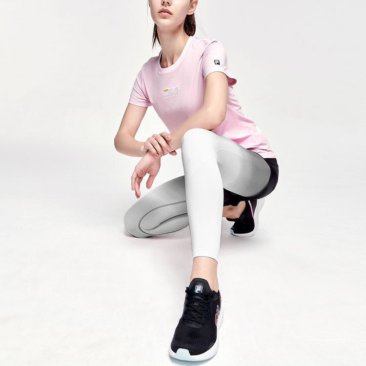 (WMNS) FILA Running Alphabet Logo Short Sleeve Pink A11W122104F-PK