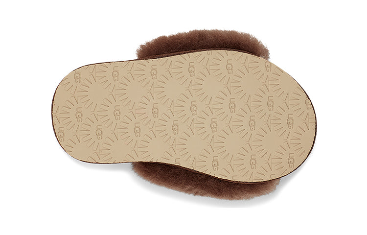 (TD) UGG Fluff Yeah Slide Lion Stuffie 'Sand Chocolate' 1127712T-SCLT