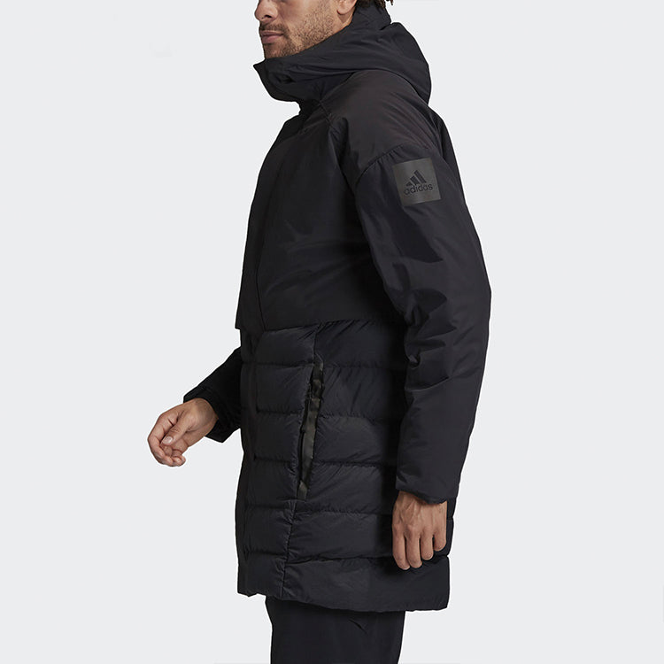 adidas Outdoor Casual Sports Windproof Stay Warm hooded down Jacket Black DZ1421
