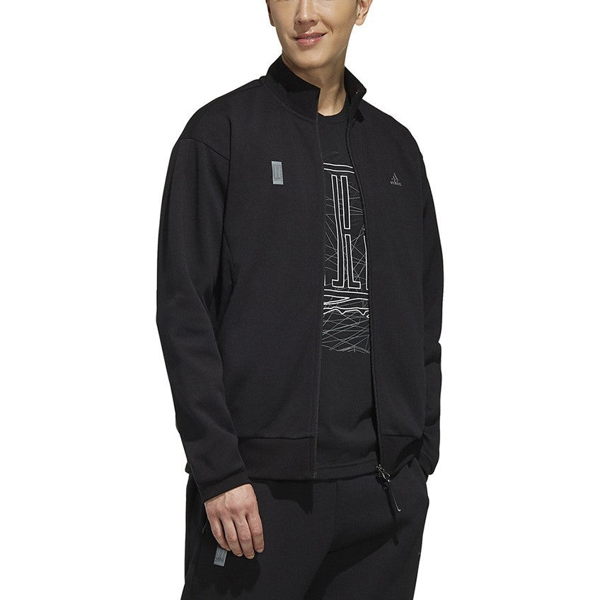 adidas WJ TT Zipper Casual Sports Jacket Black FK4474