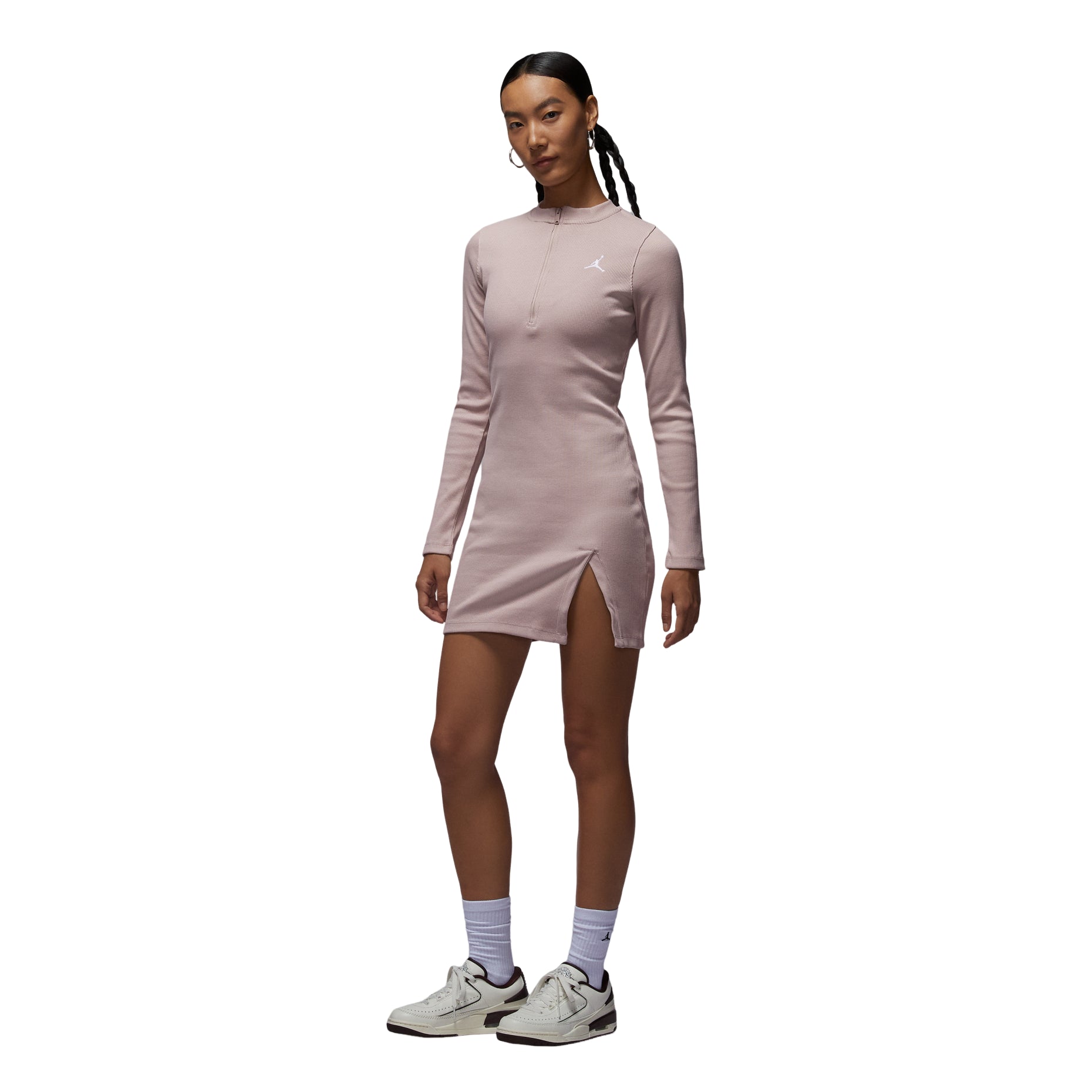 (WMNS) Air Jordan Long Sleeved Knitted Dress 'Fossil Lime White' HF9478-292
