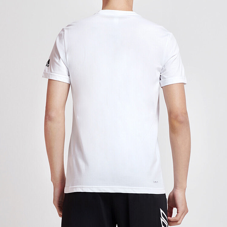 adidas Basketball Sports Round Neck Short Sleeve White DU6720