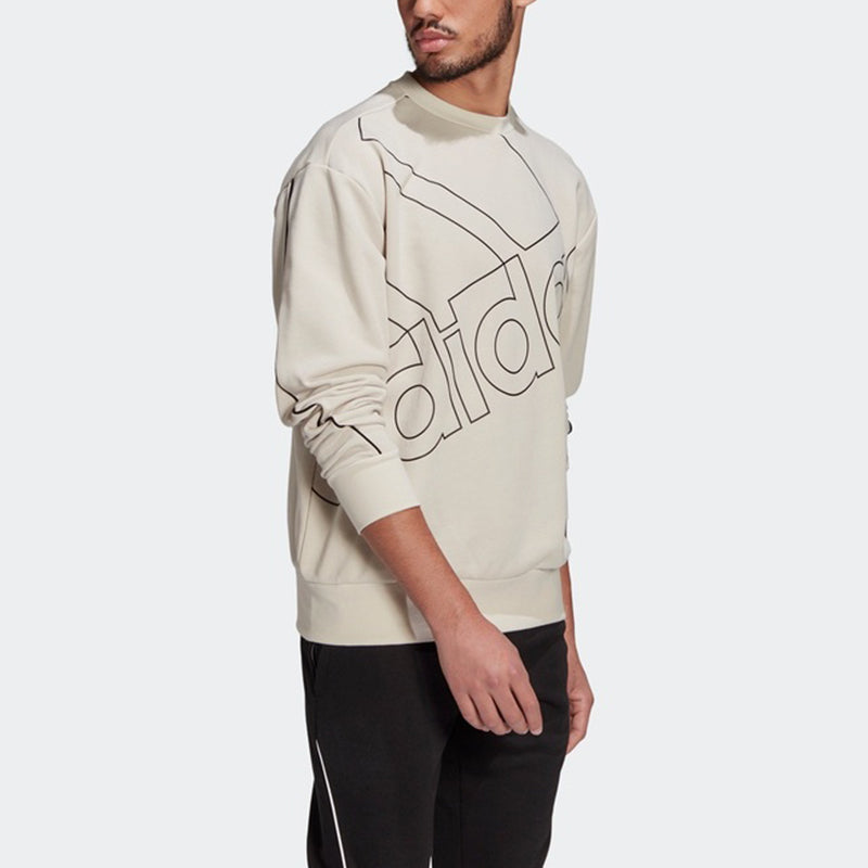 adidas U Favs Q1 Swt Logo Printing Sports Pullover Round Neck Bauxite Brown GK9373