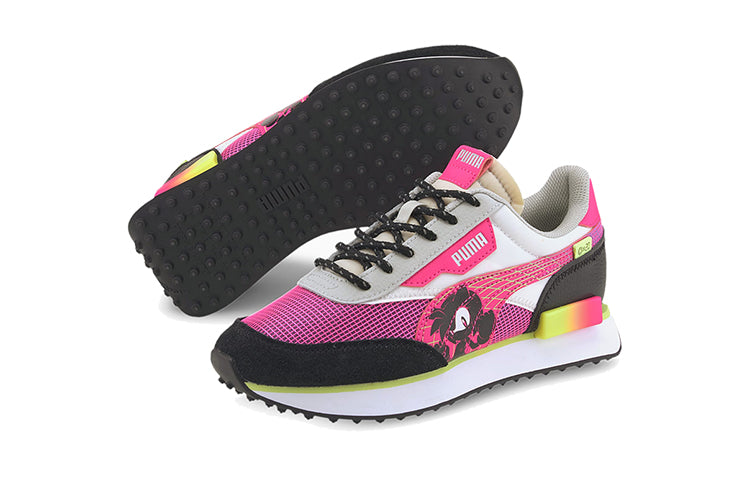 (GS) SEGA X PUMA Future Rider Low Running Shoes Black/White/Pink 373214-02