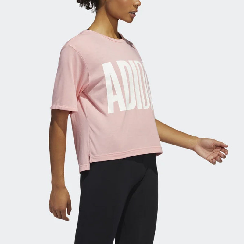 (WMNS) adidas T-Shirt Asia Sizing 'Pink White' FM1655
