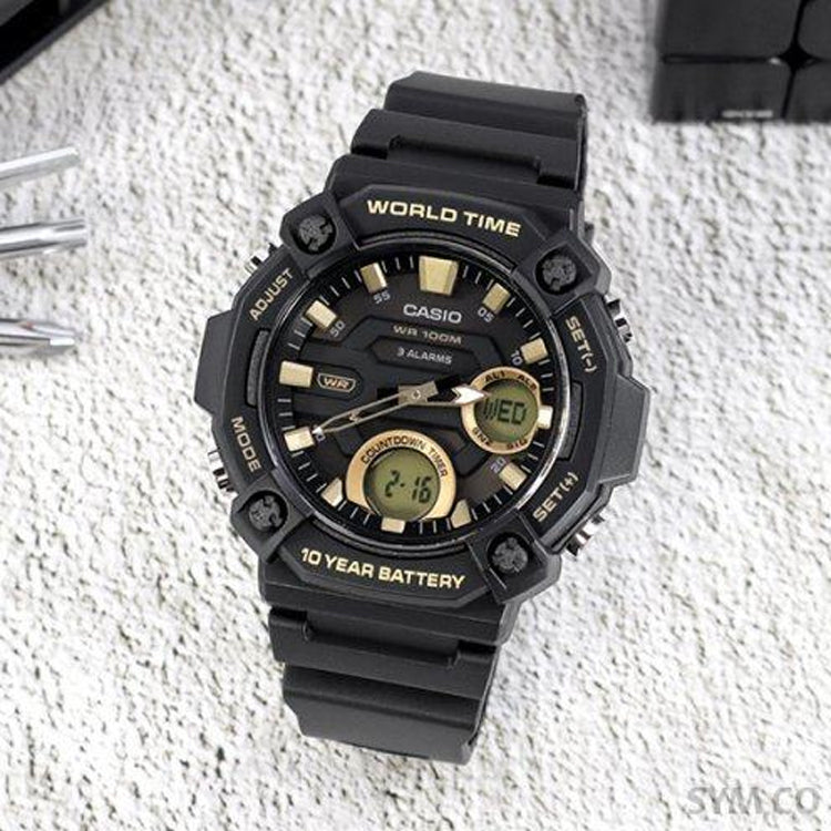 CASIO G-Shock Analog-Digital 'Black Gold' AEQ-120W-9AV