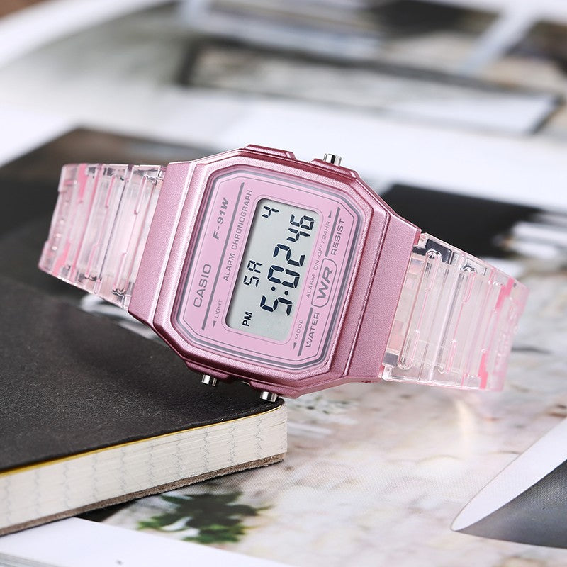 CASIO Waterproof Sports Pink Digital F-91WS-4