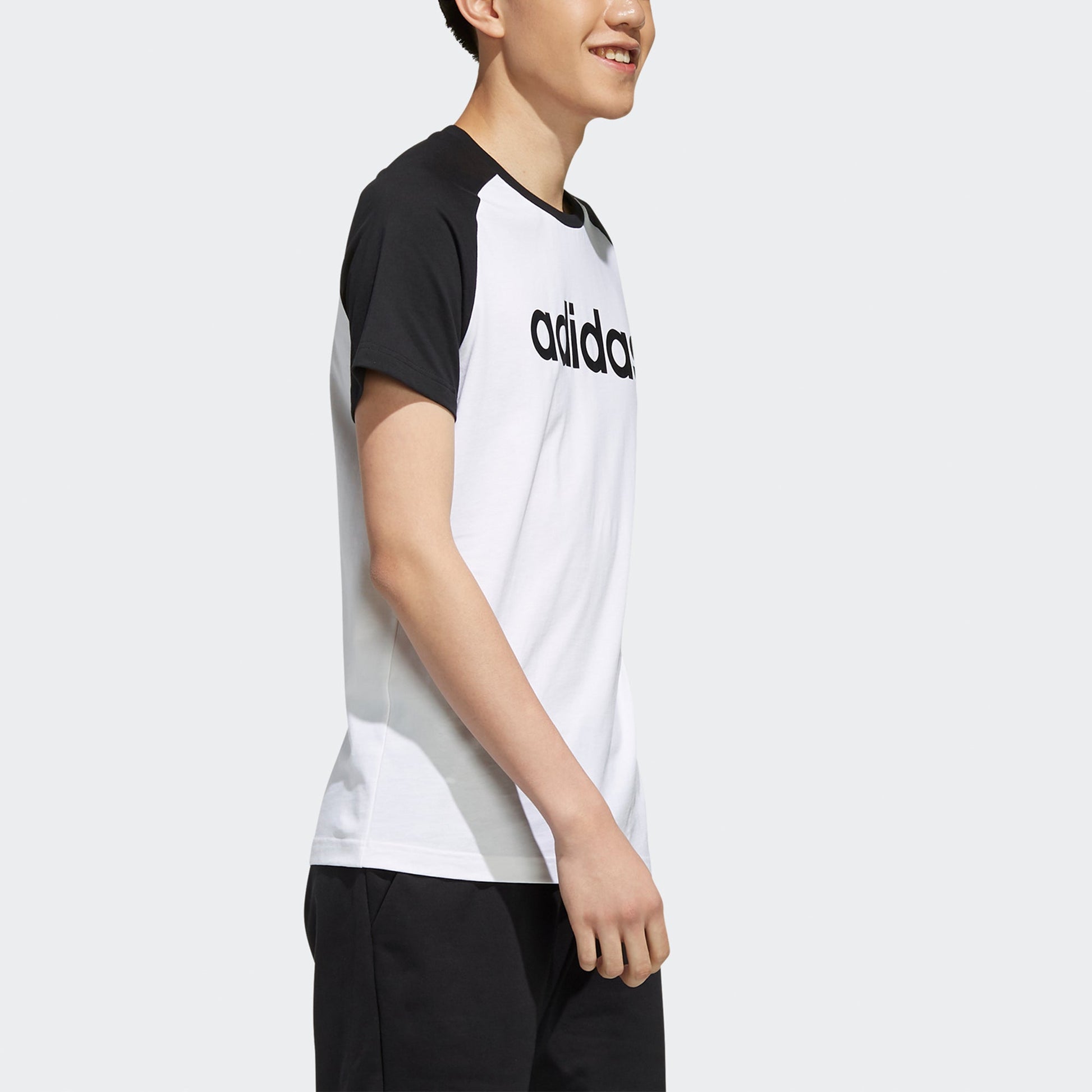 adidas neo Colorblock Round Neck Short Sleeve White EI4728