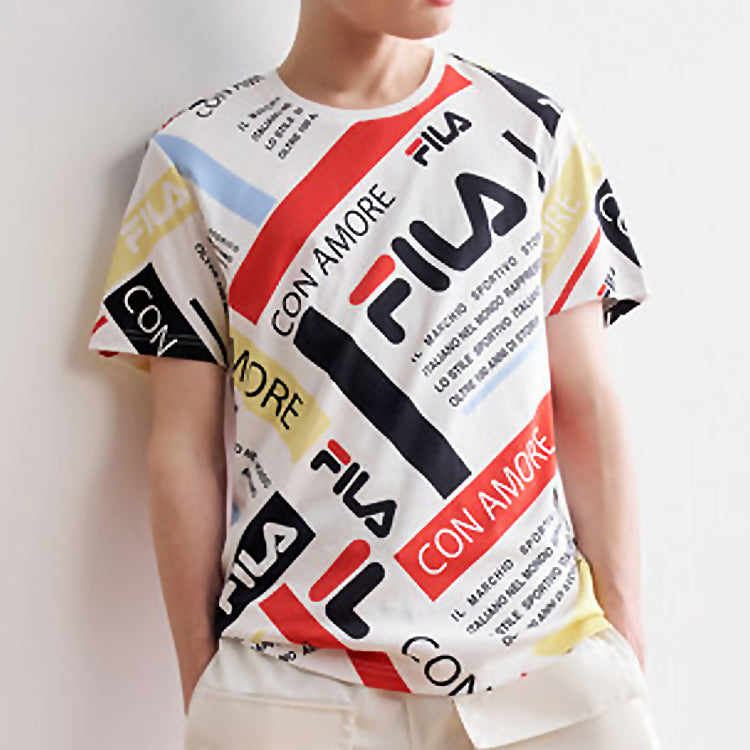 FILA Casual Contrasting Colors Logo Tee Multicolor F11M028115F