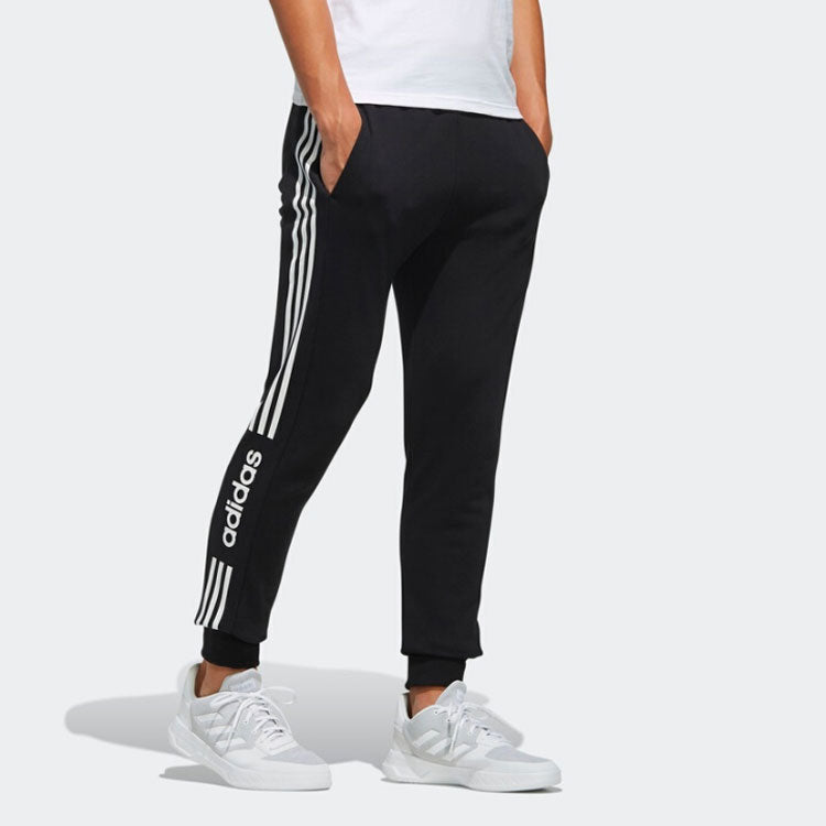 adidas neo Side logo Printing Slim Fit Casual Sports Long Pants Black EI4734