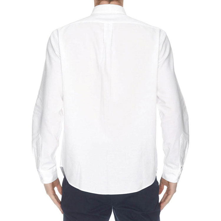 Men's KENZO Embroidered Pattern Long Sleeves Shirt White F955CH4021LD-01