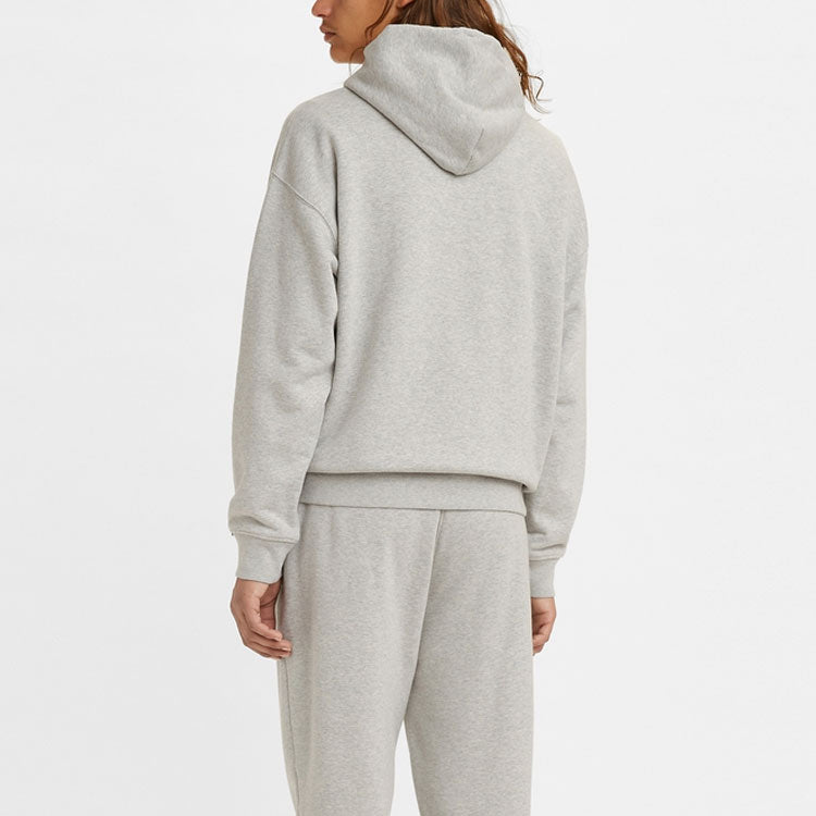 Men's Levis Hooded Drawstring Embroidered Gray A0747-0007