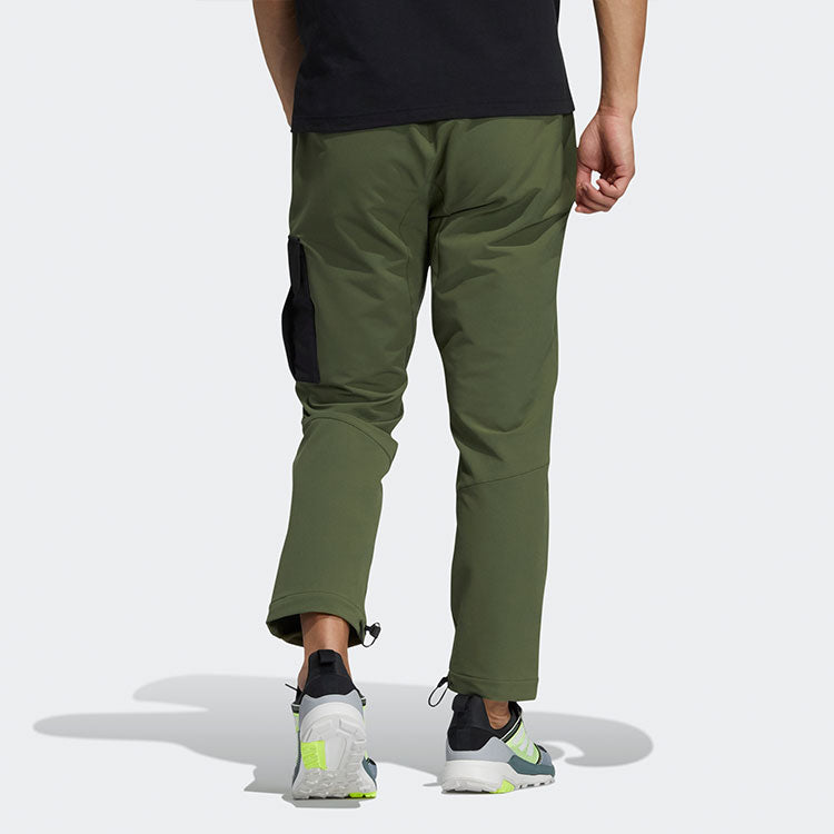 Men's adidas Gwall Pants Logo Contrasting Colors Pocket Sports Pants/Trousers/Joggers Green H23099