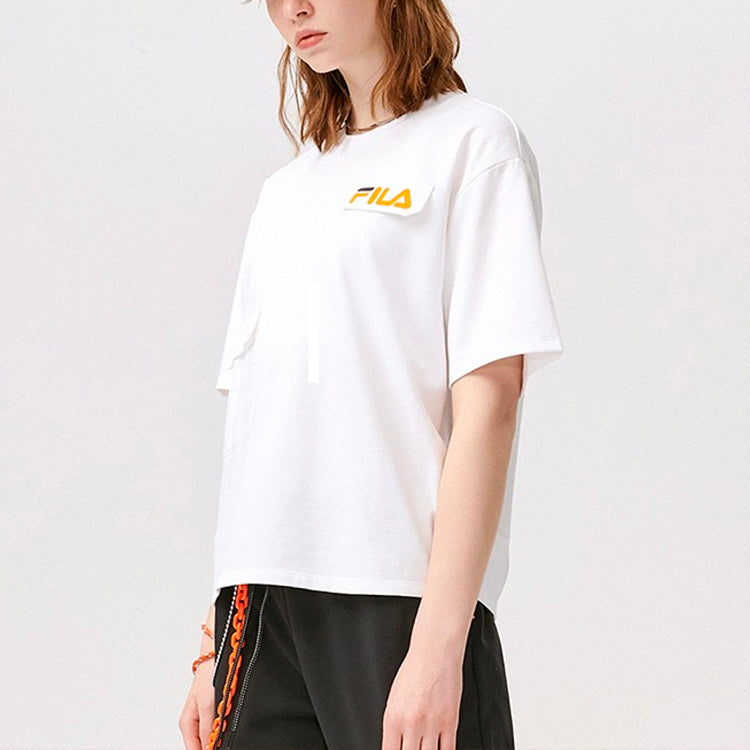 (WMNS) FILA FUSION Casual Sports Loose Short Sleeve White T11W123103F-WT