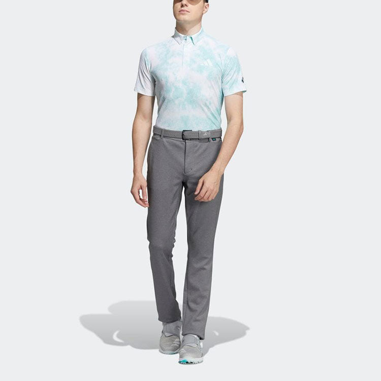 adidas Tie Dye Logo Printing Casual Short Sleeve Polo Shirt Japanese version Blue HC7912