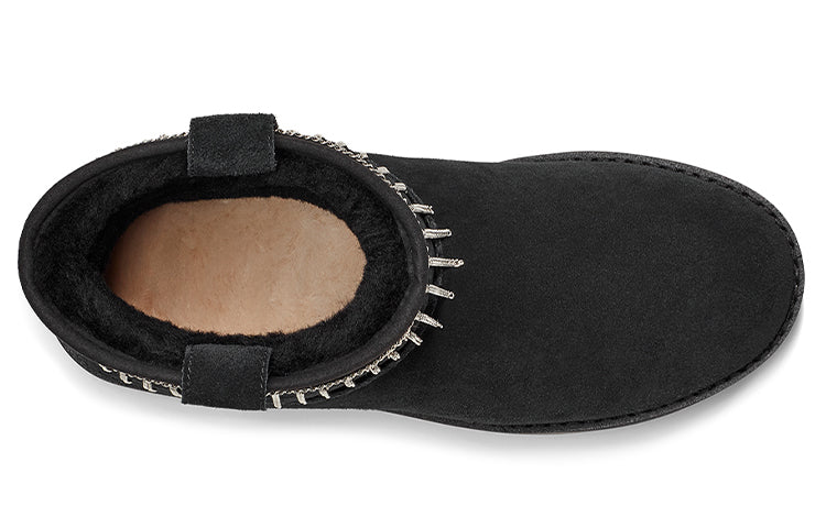 (WMNS) UGG Classic Mini Fringe 'Black' 1127454-BLK