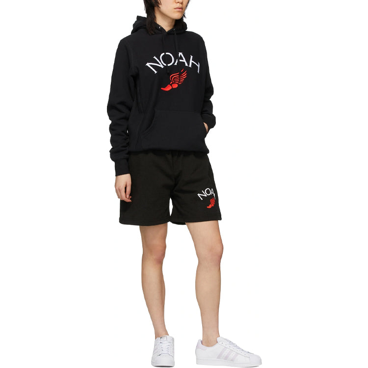 NOAH Unisex Winged Foot Logo Embroidery Black NOAH-SS20-001