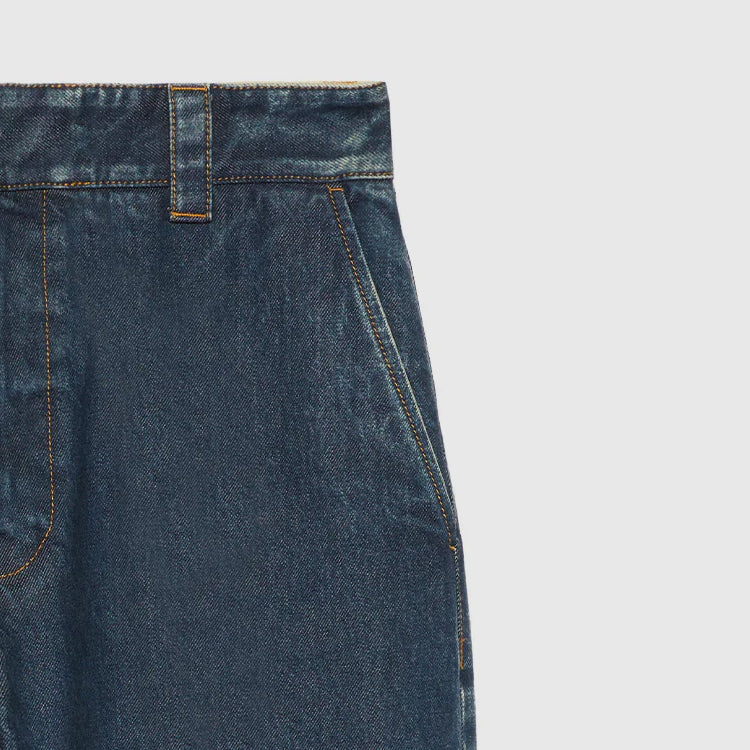 Gucci Denim Trousers With Gucci Label 'Dark Blue' 774082-XDCS9-4447