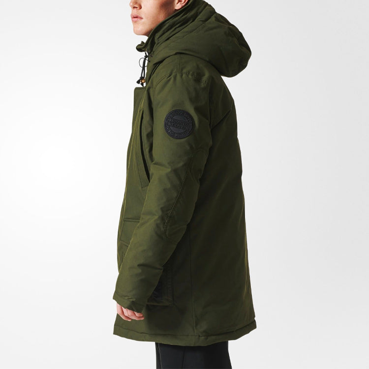 adidas originals Thicken Stay Warm hooded down Jacket Green BQ5265