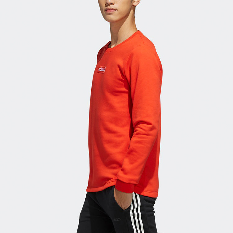 adidas neo M C+ SW Round Neck Fleece Lined Long Sleeves Pink Red Fluorescence EI4707