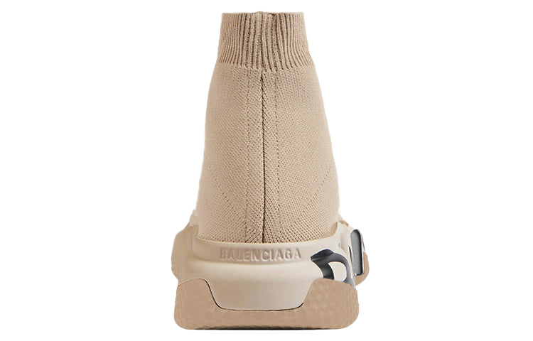 (WMNS) Balenciaga Speed Graffiti Sneakers 'Beige Knit Black Graffiti Sole Unit' 605942W2DB79710