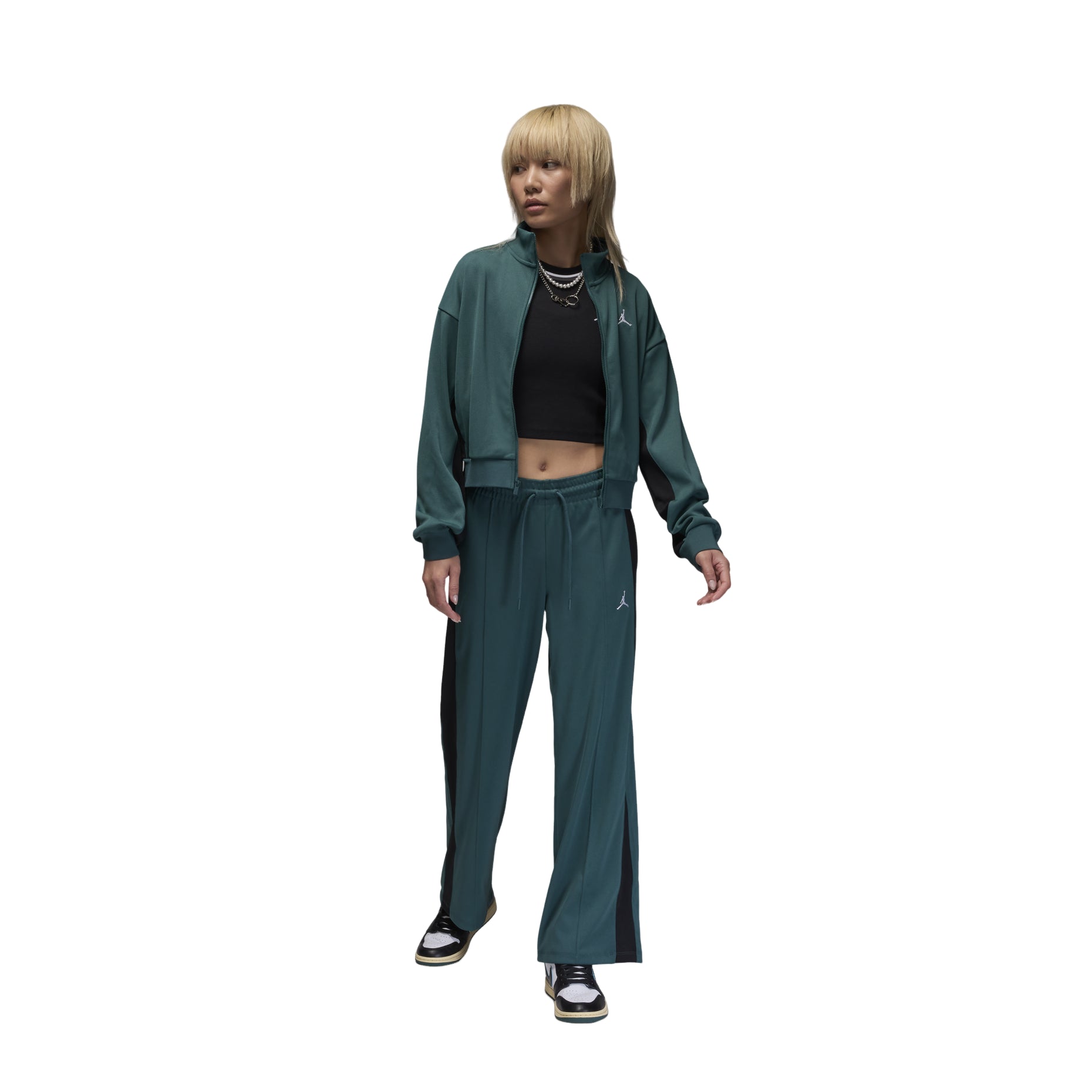 (WMNS) Air Jordan Knit Jacket Asia Sizing 'Dark Green' FV7105-366