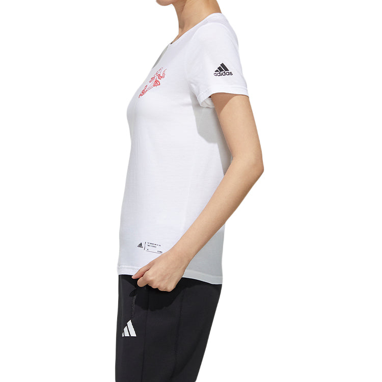 (WMNS) adidas KC CHINA LS Sports Casual Short-sleeve Tee White FT2890