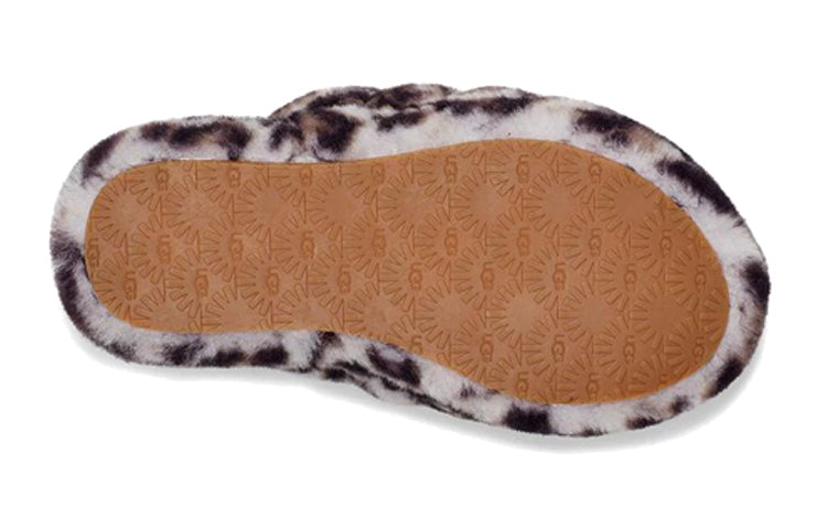 (PS) UGG Fluff Yeah Slide Panther Print Slipper 'Stormy Grey' 1123640K-SYGR