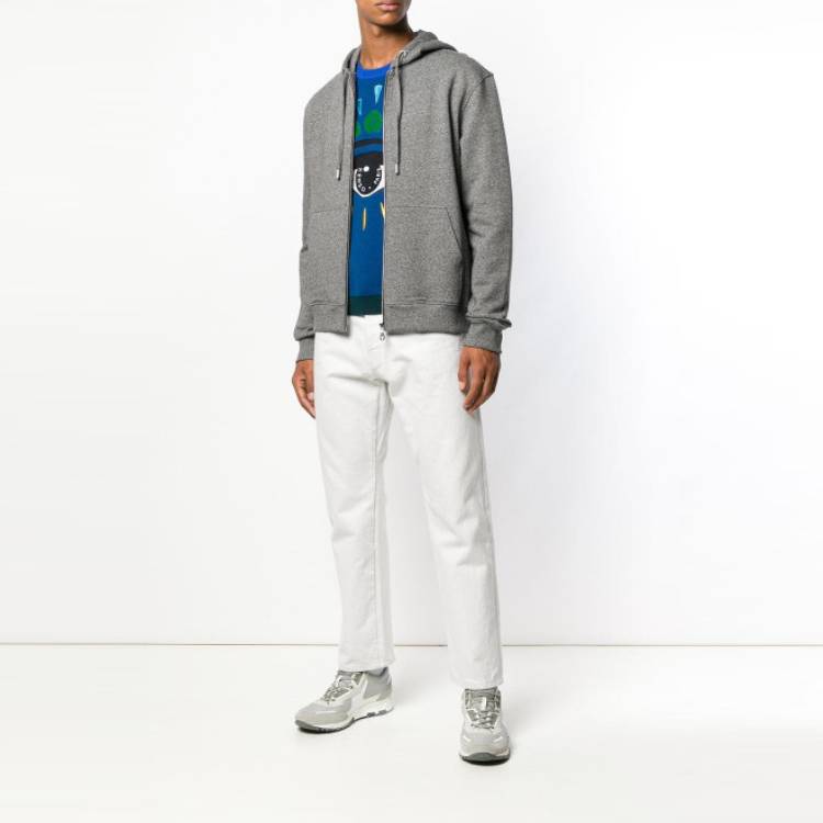 Men's KENZO Alphabet Logo Zipper Dark Grey F005BL7224MD-98