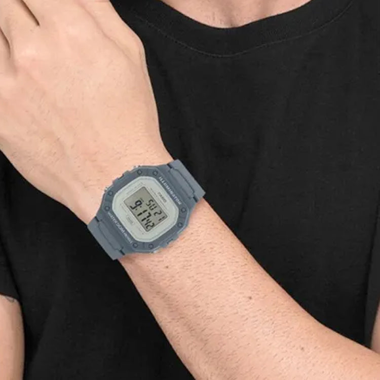 Men's CASIO Fashion Stylish Sports 50m Waterproof Haze Blue Watch Mens Digital W-218HC-2AV