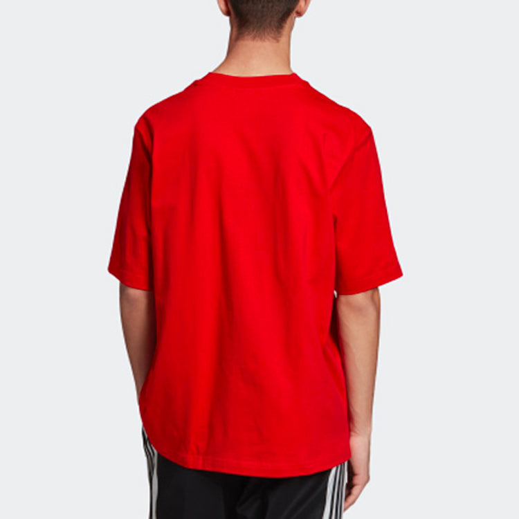 adidas originals Oversized Tee Round Neck Short Sleeve Red FK9991