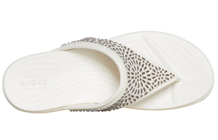 (WMNS) Crocs Flip-Flops 'White' 206343-174