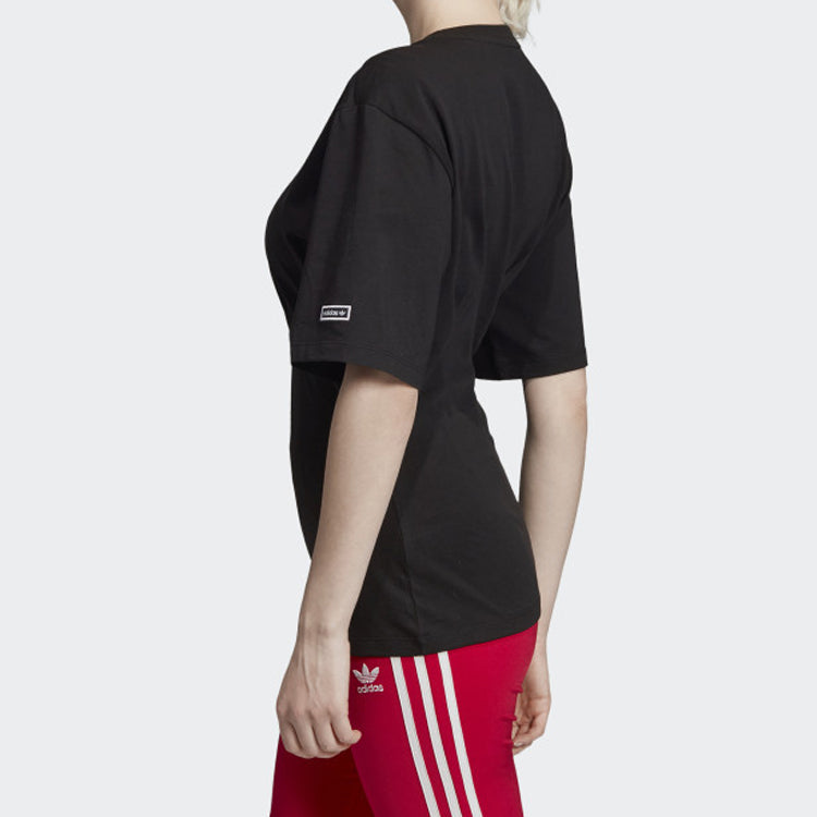(WMNS) adidas originals Round Neck Short Sleeve Black EC0932