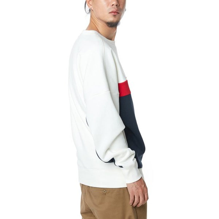 Men's Vans Contrasting Colors Fleece Lined Stay Warm Pullover Round Neck Creamy White VN0A4BP5FS8