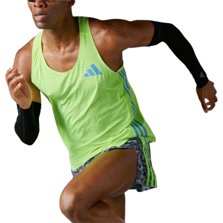 adidas Adizero Road to Records Singlet Asia Sizing 'Lucid Lemon' IT8859