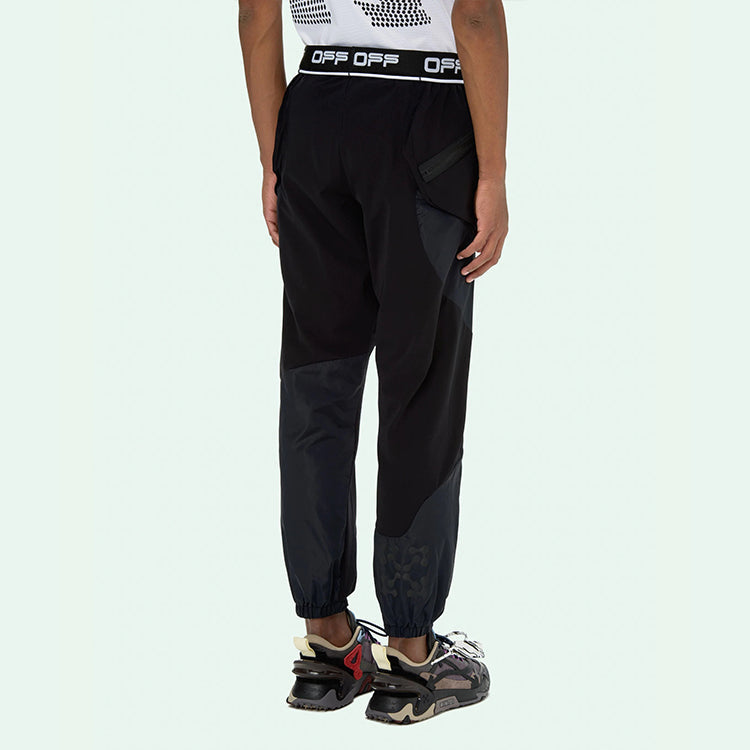 Off-White Logo Arrow Printing Drawstring Sports Long Pants Slim Fit Version Black OMVG011V21FAB0011001