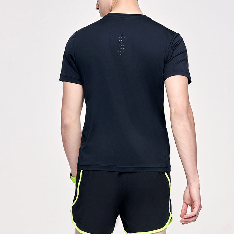 FILA Logo Printing Elastic Sports Short Sleeve Black A11M122102F-BK