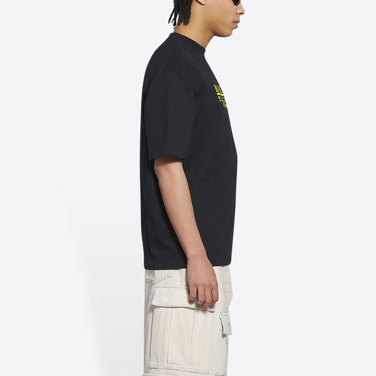 Balenciaga Retail Therapy T-Shirt Medium Fit 'Black Yellow' 612966TLVB11361