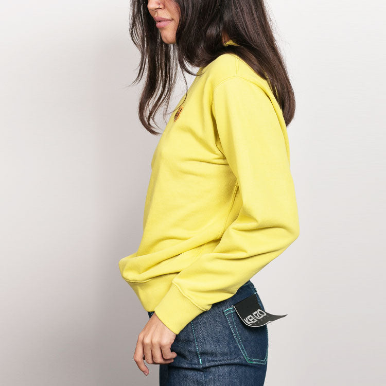 (WMNS) KENZO Tiger Head Embroidered Round Neck Long Sleeves Yellow Hoodie FA62SW8204MD-59