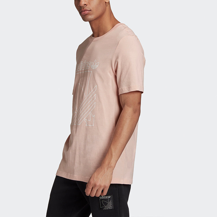 adidas originals Sprt 3s Tee Logo Printing Sports Short Sleeve Pink GD5835