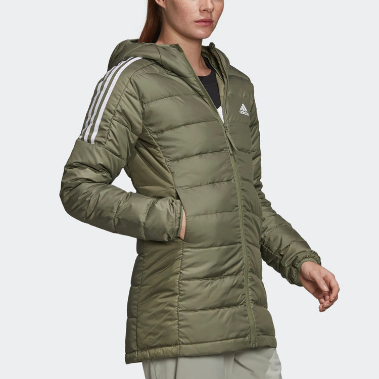 (WMNS) adidas Light Down Hooded Parka 'Legacy Green' GH4591